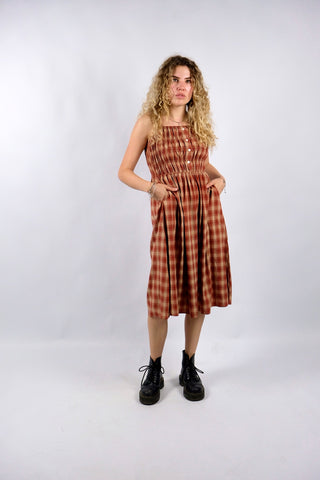 Vintage 90s/00s Karo Print Kleid - XS/S