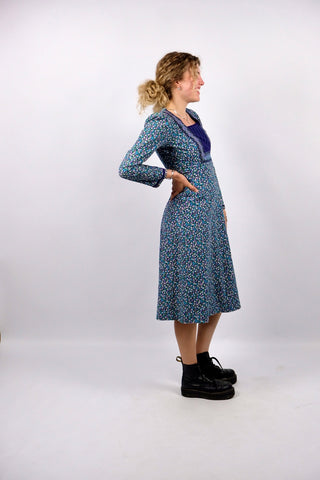 Vintage 70s Lucie Linden Blümchen Print Kleid - XS