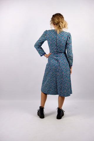 Vintage 70s Lucie Linden Blümchen Print Kleid - XS