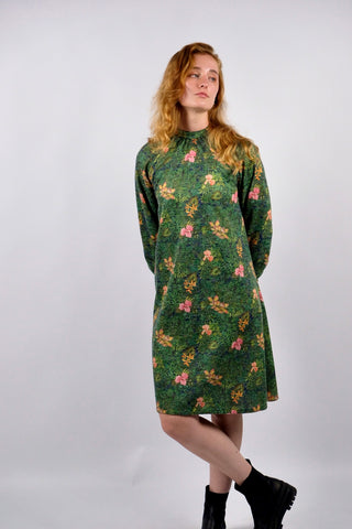 Vintage 70s Handmade Blumen Print Kleid - XS/S