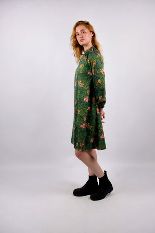 Vintage 70s Handmade Blumen Print Kleid - XS/S