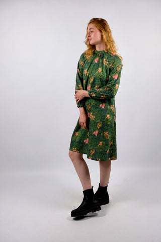 Vintage 70s Handmade Blumen Print Kleid - XS/S