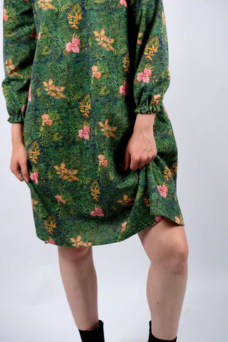 Vintage 70s Handmade Blumen Print Kleid - XS/S