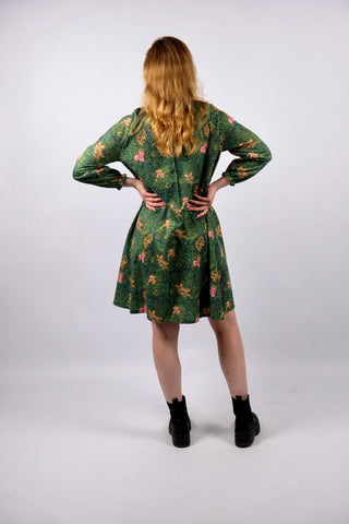 Vintage 70s Handmade Blumen Print Kleid - XS/S
