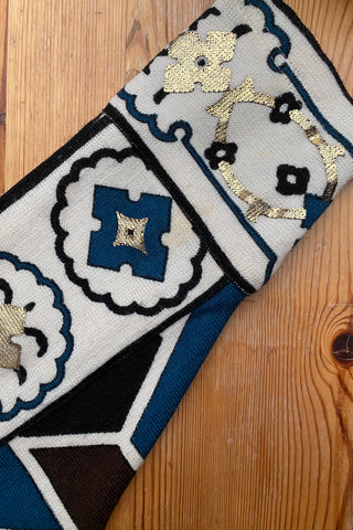 Vintage 80s Boho Geometric Blumen Strick Zweiteiler - XS/S