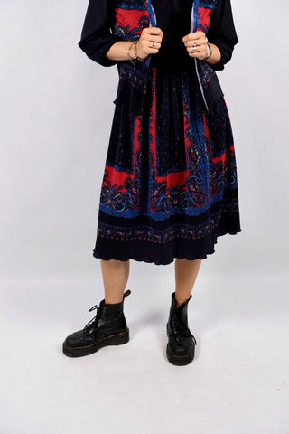 Vintage 70s Boho Print Zweiteiler - XS/S