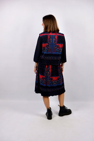 Vintage 70s Boho Print Zweiteiler - XS/S