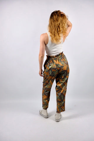 Vintage 80s/90s High Waist Boho Thai Silk Seidenhose - XS bis M