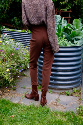 Vintage 90s High Waist Leder & Stretch Hose - S