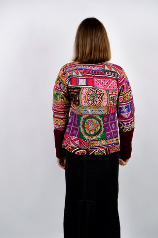 Vintage Handmade Boho Banjara Patchwork Jacke - XS