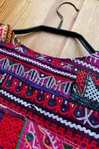 Vintage Handmade Boho Banjara Patchwork Jacke - XS