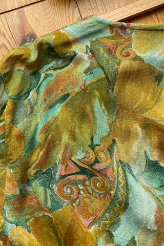Vintage 80s/90s Crazy Pattern Viskose Bluse - M