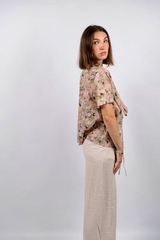 Vintage 80s/90s Handmade Blümchen Print Schluppenbluse - M/L