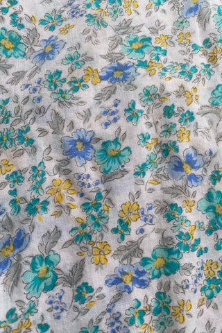 Vintage 80s Baumwolle Mix Blümchen Print Bluse - L bis 3XL