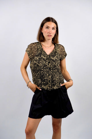 Vintage 80s/90s Boho Blümchen Print Bluse - S