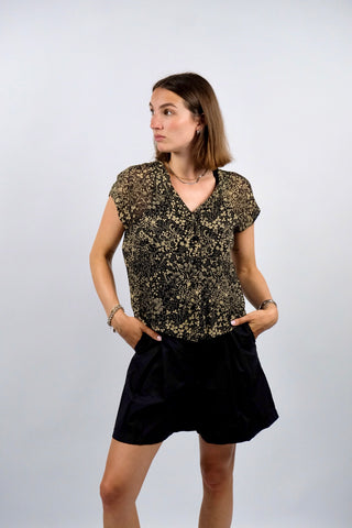 Vintage 80s/90s Boho Blümchen Print Bluse - S