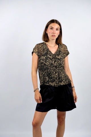 Vintage 80s/90s Boho Blümchen Print Bluse - S