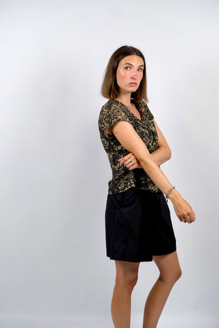 Vintage 80s/90s Boho Blümchen Print Bluse - S