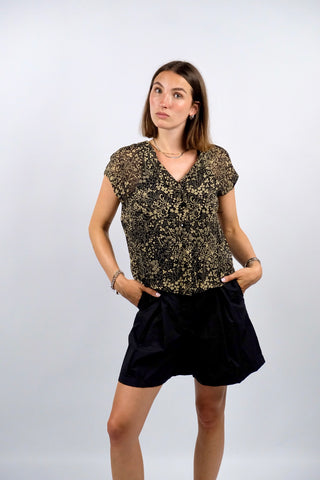 Vintage 80s/90s Boho Blümchen Print Bluse - S
