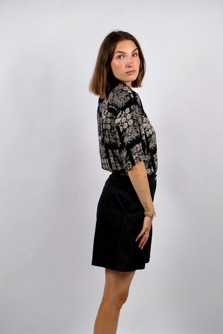 Vintage 90s Boho Crazy Pattern Viskose Hemd - M