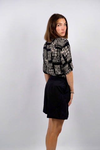 Vintage 90s Boho Crazy Pattern Viskose Hemd - M