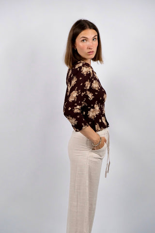 Vintage 90s/00s Blumen Print Bluse - XS/S