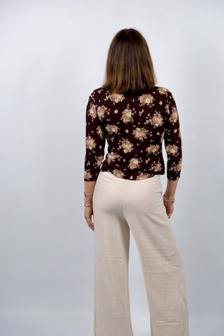Vintage 90s/00s Blumen Print Bluse - XS/S
