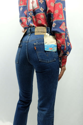 Vintage 80s Deadstock Levi's 631 Orange Tab Stonewashed Skinny Jeans - XXS