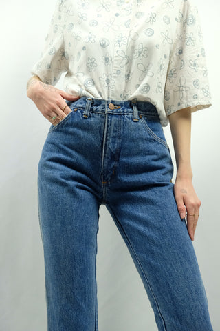 Vintage 90s Deadstock Wrangler Classic Slim Fit Jeans Mittelblau - XXS/XS & S
